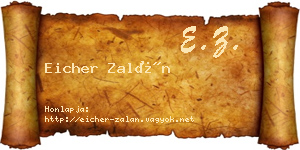Eicher Zalán névjegykártya